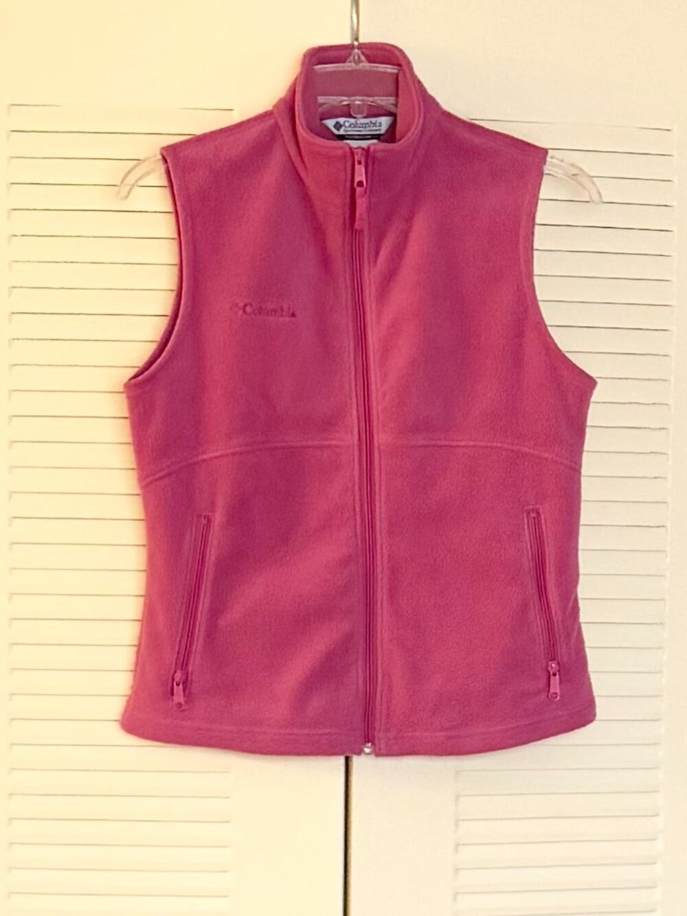 Columbia Sportswear ‘Benton Springs’ Vibrant Pink Full Zip Fleece Vest Jacket